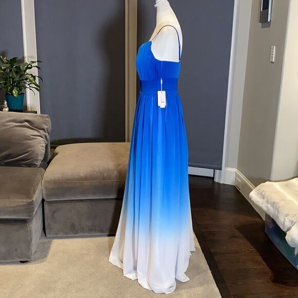 Women’s Full Length Ombré Chiffon Prom Party Wedding Formal Dress Size 6 NWT - Picture 3 of 8